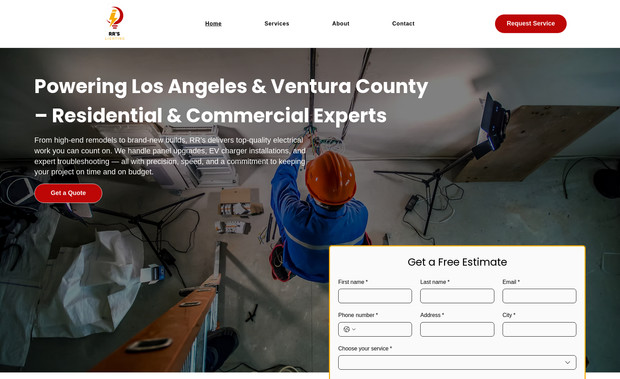 RR'S Lighting: Designed a sleek, service-focused website for RRS Lighting, showcasing their residential and commercial work.