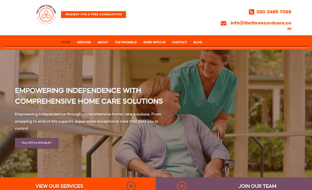 Three Cord Care : Website Build & SEO