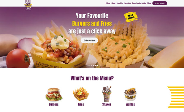 The Belgian Fries : Inspired from the streets of Belgium, we take pride in being the original flavoured fries company along with house burgers, which can be enjoyed on the move. 