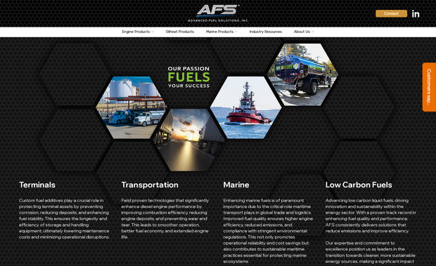 AFS: Responsive layout adjustments, overall refresh and new Slipstream Page design: https://www.yourfuelsolution.com/slipstream-marine-fuel-additive
