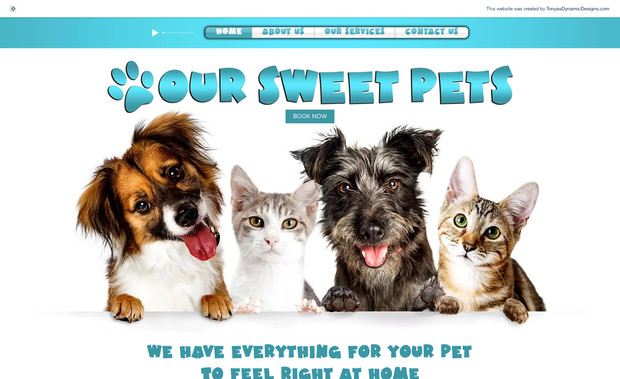 Our Sweet Pets: Custom Pet Animal Wix Website Design and SEO (Search Engine Optimization) (Custom Website Development)