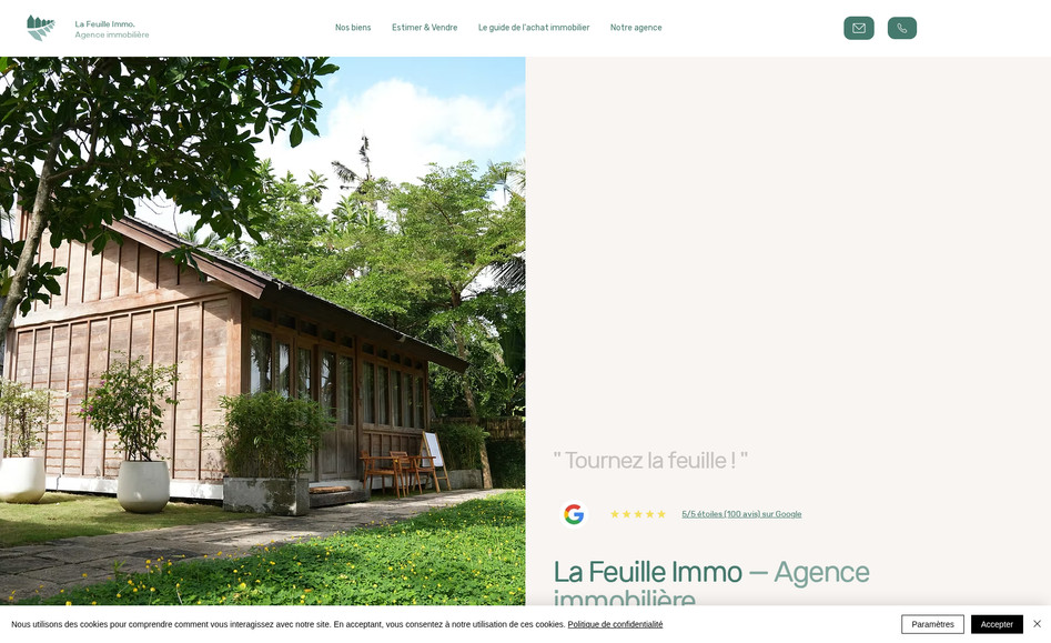 La Feuille Immo: Site sur-mesure pour une agence immobilière au Haillan
Création complète du site internet / Navigation / Maillage interne
Direction Artistique 
Création des fiches maisons/appartements - Création d'une mécanique de filtre
SEO