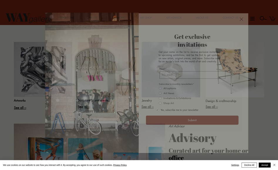 WAY gallery Sthlm: The Way Gallery Stockholm website showcases contemporary art exhibitions and events in Stockholm. It features artist profiles, exhibition details, and gallery information. Designed to promote art appreciation, the site offers a visually engaging experience, connecting art enthusiasts with the gallery’s vibrant cultural offerings and events.