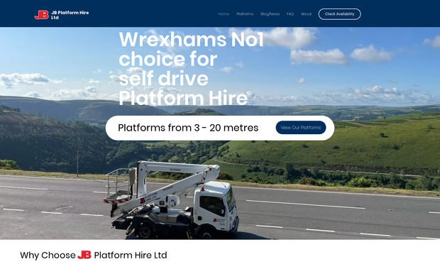 JB Platform Hire: Local platform hire company with a clear objective: to achieve top Google rankings within their local area, outperform national competitors, and generate a consistent flow of organic leads.