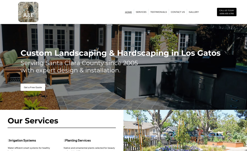 A & E Landscapes: Website migration and redesing