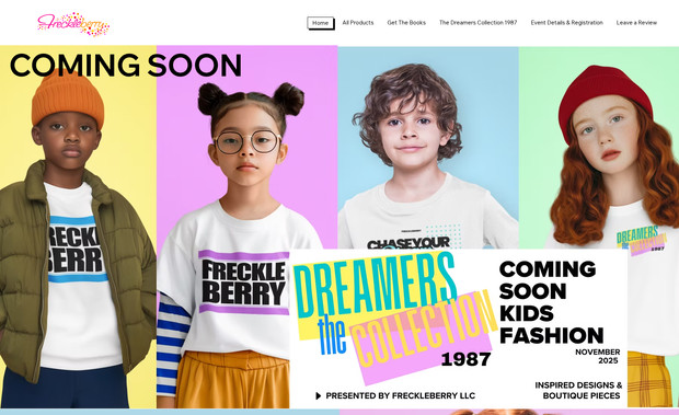 Freckleberry: Author website for a children's book