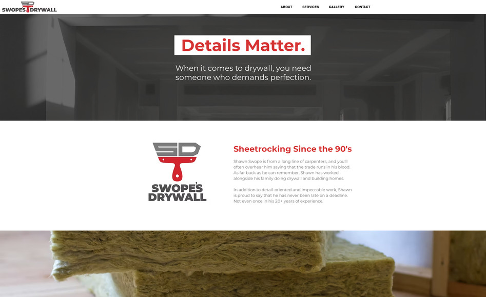 Swopes Drywall: Cost about $1,600.