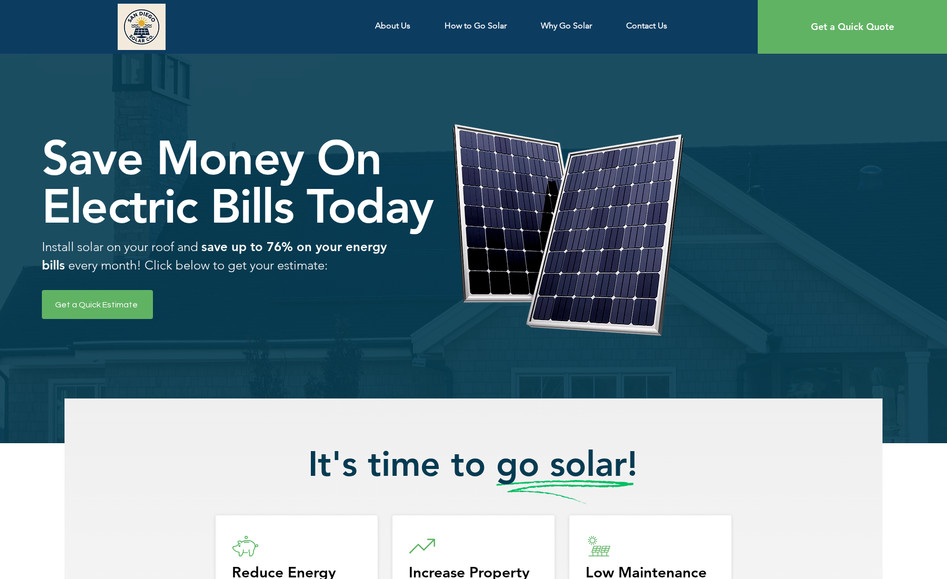 Solar Panel Company: Advanced website for a solar power company 