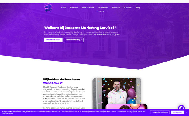 Bessems Marketing Service: Onze eigen website is één van onze mooiste projecten, een digitaal visitekaartje én krachtig marketinginstrument in één. Met meer dan 100 pagina’s, een uitgewerkt SEO-plan en maandelijkse instroom van warme leads laat de site precies zien wat wij ook voor onze klanten realiseren.

Van het logo en de huisstijl tot de inhoudelijke opbouw: alles is door ons ontworpen met maximale structuur, duidelijkheid en conversie in gedachten. De site bevat uitgebreide dienstpagina’s, een slimme contactflow, een actieve blog, een uitgebreide kennisbank en nog veel meer.

Een levend bewijs van waar wij als team voor staan, en wat je van ons mag verwachten.
