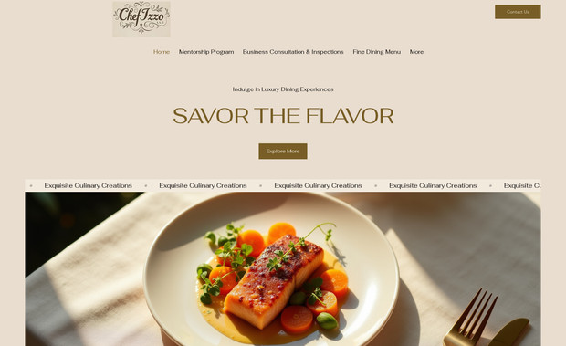 Chef Izzo: Chefs complete website design