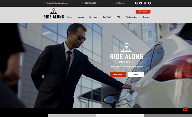 Ride Along Detroit: I have professionally designed the Ride Along Detroit website, optimizing it for both functionality and visual appeal. The user-friendly design allows easy navigation with quick access to services like airport transfers, corporate travel, and event services. It features a sleek, modern layout that highlights key information, including an online booking system and client reviews, ensuring a smooth and engaging experience for visitors. The site is mobile-friendly, ensuring that potential customers can book their ride or contact you anytime, from anywhere.