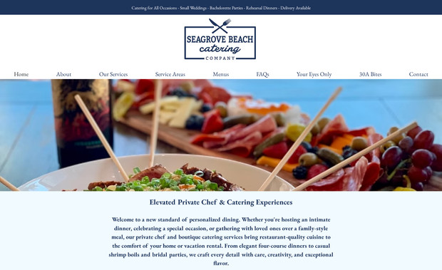 Seagrove Beach Catering: Full website remodel with SEO