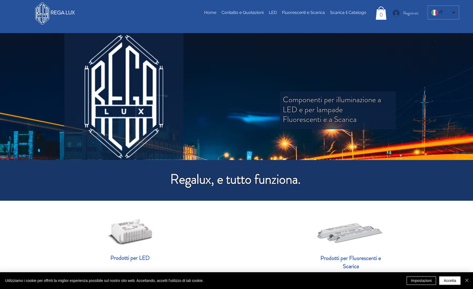 Rega Lux S.r.l.: Unsere E-Commerce-Website wurde speziell für den italienischen Markt entwickelt und nutzt Wix. Mit einer Vielzahl von Produkten und Variablen sorgt die Website dafür, dass Kunden Produkte nach ihren individuellen Vorlieben und Bedürfnissen auswählen können.

Dank der flexiblen Produktverwaltung können wir eine breite Produktpalette anbieten, von einfachen Artikeln bis hin zu komplexeren Varianten mit unterschiedlichen Optionen. Die Navigation ist optimiert, um ein einfaches Einkaufen zu ermöglichen, während die zahlreiche Filterfunktionen den Nutzern helfen, genau das zu finden, was sie suchen.