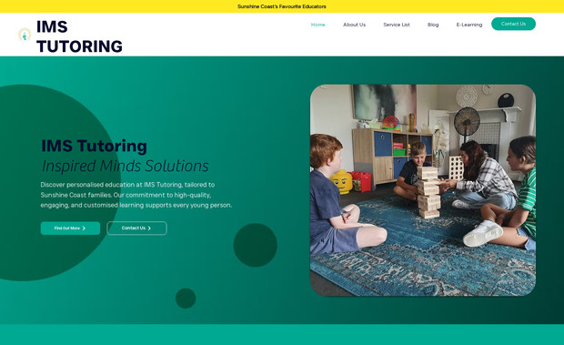 IMS: The Inspired Minds Solutions website underwent a significant transformation from its initial Wix platform to the advanced capabilities of Wix Studio. This evolution aimed to enhance user experience, streamline content delivery, and provide a more dynamic interface for families seeking personalized education services on the Sunshine Coast.

As the developer, the focus was on creating a website that not only reflects the organization's commitment to high-quality, engaging, and customized learning but also offers an intuitive and responsive user experience. The development process involved:

Enhanced User Interface (UI): Utilizing Wix Studio's advanced design tools to create a modern and visually appealing layout that aligns with the brand's identity.

Responsive Design: Ensuring the website is fully optimized for various devices, providing a seamless experience for users accessing the site from desktops, tablets, and smartphones.

Content Organization: Reorganizing and streamlining content to make information more accessible, including clear navigation paths to services, FAQs, and contact information.

Interactive Features: Implementing interactive elements such as hover effects, scroll animations, and dynamic content loading to engage visitors and enhance usability.

The redesigned website now serves as a comprehensive digital platform that effectively communicates the organization's mission and services. It provides prospective clients with an engaging and informative experience, facilitating easier navigation and access to educational resources. The transition to Wix Studio has enabled the implementation of more sophisticated design elements and functionalities, aligning with the organization's growth and commitment to excellence in education.