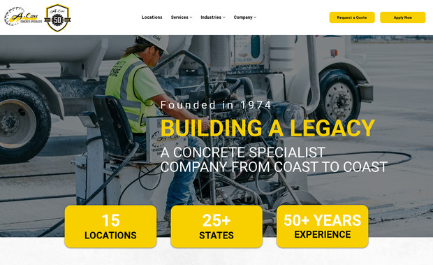 A-Core Concrete: We rebuilt the A-Core Concrete website on Wix, bringing their team’s Figma designs to life with a clean, responsive, and high-performing build. Our role focused on behind-the-scenes development, ensuring the site was built to spec, mobile-friendly, and easy for the A-Core team to manage after launch. We also carefully maintained existing functionality, structure, and integrations throughout the transition.