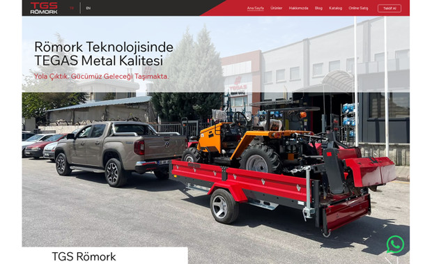 TGSTreyler: Türkiye'nin alanında en önde gelen metal sanayicilerinden TEGAS Metal firmasının TGS Römork markası ile sektörde atağa kalktığı ürün gamının paylaşıldığı ilk adres olan tgstreyler.com web sitesinin tasarımında rol almaktan son derece mutluyuz.