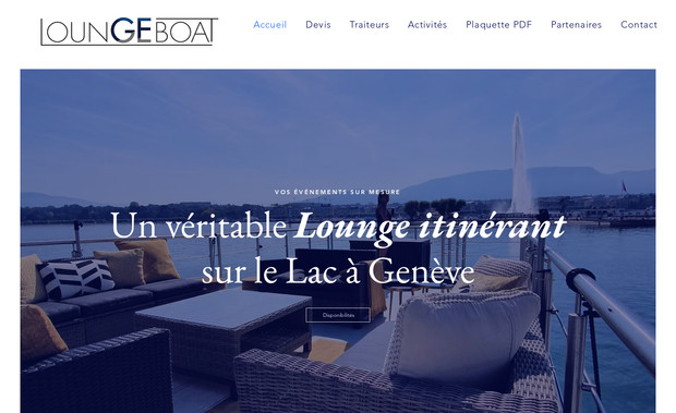 Nautique : LounGEboat Geneva : Imaginez un havre de paix flottant, où le confort du lounge se marie parfaitement à l'élégance d'un bateau naviguant sur les eaux tranquilles. Bienvenue à bord du LounGEboat, où chaque détail est conçu pour une expérience sensorielle unique sur le lac Léman. Le site de mon client, réalisé avec le tout nouveau CMS de Wix, Wix Studio, reflète cette harmonie en offrant une navigation intuitive et une gestion simplifiée. Découvrez un espace dédié à l'art de vivre et à la détente, où chaque visiteur peut naviguer en toute fluidité et profiter d'un design impeccable, sans compromis sur la performance.