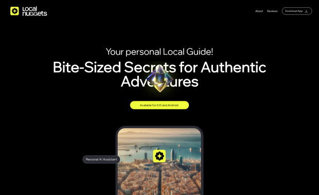 Local Nuggets: Local Nuggets is a mobile app that gives travelers real-time, personalized local guidance through AI. It helps you discover authentic experiences, local hotspots, and hidden gems that typical tourists miss.

Core capabilities:
	•	AI assistant for voice queries: find restaurants, landmarks, or custom recommendations
	•	Interactive maps highlighting trending local spots
	•	Contextual updates: weather, traffic, ongoing events
	•	A local “pulse” view—insights drawn from real-time data and local culture

Value to users:
It delivers the feel of having a local guide in your pocket. Instead of generic travel tips, you get suggestions tailored to your style, timing, and surroundings.

Why clients care:
Designing a site/app for Local Nuggets means:
	•	Emphasizing real-time interactivity and responsiveness
	•	Presenting a clean, map-centric UI
	•	Showcasing stories, testimonials, and discovery paths
	•	Integrating app download funnels and feature walkthroughs
	•	Highlighting trust and local authenticity