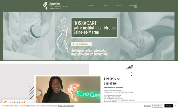 BossaCare: Création d'un site Internet responsive et e-commerce, avec boutique en ligne pour permettre la réservation et le paiement de séances. 