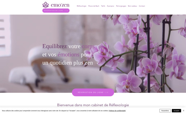 emozen: > Réalisation du site internet avec réservations en ligne
> Création du logo et de l'identité visuel