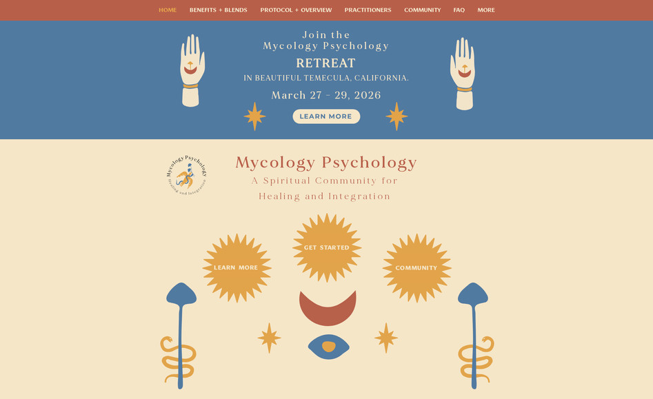 Mycology Psychology: Website for a psychology firm.