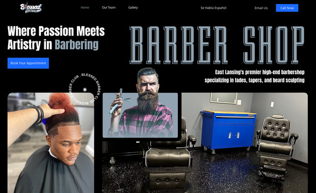 Blessed Barber Club: Project Title:
Website Design & Development for Blessed Barber Club

Description:
Creative Partner collaborated with Blessed Barber Club, a high-end barbershop in East Lansing, Michigan, to design and develop a sleek, professional website that reflects their artistry and passion for barbering.

Key features of the website include:

Dynamic Home Page: Engaging visuals and strong calls-to-action for an exceptional user experience.
Team Page: Showcasing the talented barbers with headshots, detailed bios, and integrated booking links for seamless appointment scheduling.
Gallery Page: Highlighting their signature cuts and styles to attract and inspire potential clients.
Mobile-Responsive Design: Ensuring the site looks and functions perfectly on any device.
SEO-Optimized Content: Enhancing online visibility to reach a wider audience.
This project was crafted to elevate Blessed Barber Club's online presence and help attract new clients by showcasing their unique blend of professionalism, artistry, and style.

Client Feedback:
“I’m the owner of Blessed Barber Club, and Chad was a great help to set up my website for my business!”

Ready to take your business to the next level? Let Creative Partner design your website and transform your online presence. Contact us today for a free consultation! 🚀💈