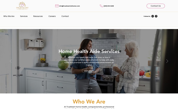TrueHeart Home Health: Designed and developed a custom website for TrueHeart Home Health, including full SEO setup and ADA compliance to ensure accessibility and visibility for their healthcare services.
