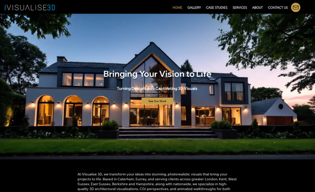 Ivisualise3D: Redesign self-built website to encapsulate the 3D visualisation skills our client offers.