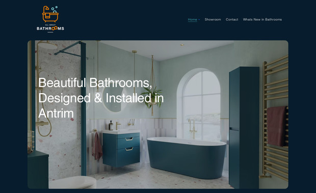 allaboutbathrooms: Simple clean website for newly opened bathroom showroom local, repeat customer