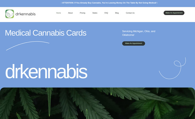 drkennabis: Complete website design using Wix Studio with professional content writing and SEO.