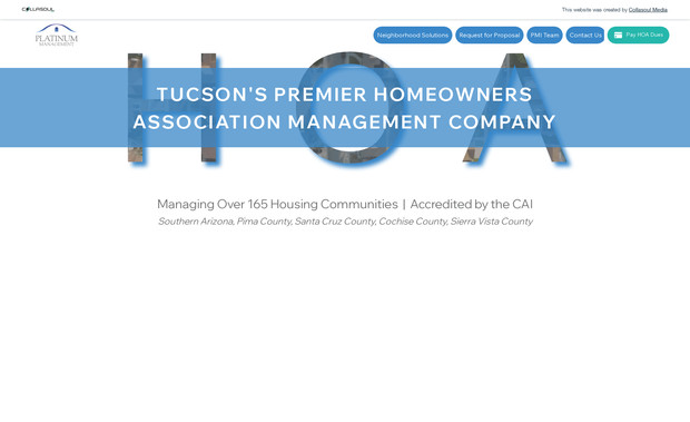 Platinum Management: Website for a premier HOA management company in Tucson, AZ.