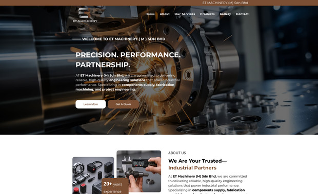 ET Machinery: I was responsible for the complete design and layout of the website, ensuring a modern, user-friendly, and responsive interface tailored to the client's brand and objectives. In addition to the visual structure, I also created all website content — crafting clear, engaging, and SEO-friendly copy to effectively communicate the client’s message and services. Beyond the design and content work, I assisted in connecting the domain and setting up a professional business email, ensuring the entire online presence was fully functional and seamlessly launched.