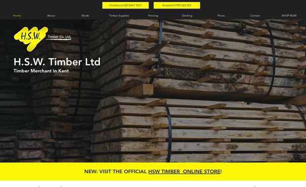 HSW Timber: A timber merchants based in Kent, HSW Timber now have a stunning mobile-friendly Wix website that ranks at the top of Google. 