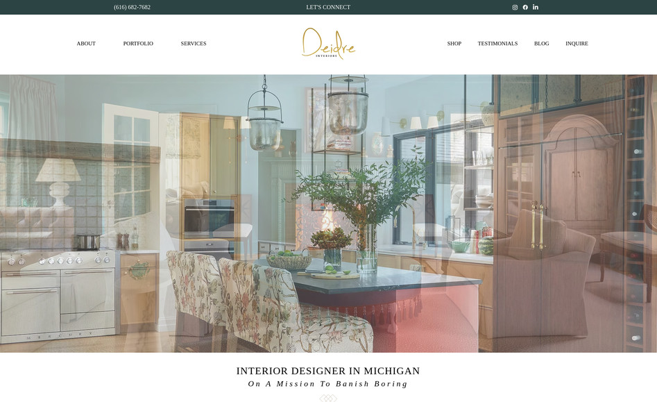 Deidre Interiors: Interior Designer Website