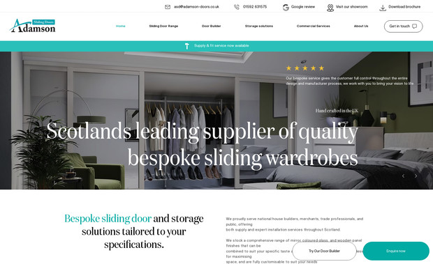 Adamson Sliding Doors : It's a WixStudio project. Bespoke and elegant design request.