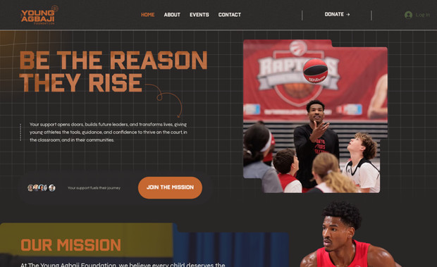 The Young Agbaji Foundation: The Young Agbaji Foundation – Web Design & Development
We had the privilege of designing and building the official website for The Young Agbaji Foundation, a nonprofit founded by NBA player Ochai Agbaji and his family. The goal was to create a bold, modern, and community-driven platform that reflects Ochai’s mission to empower underprivileged youth through sports, mentorship, and education.

Our work included:

A fully responsive and mobile-optimized design

Custom sections for events, youth programs, donations, and Ochai’s personal story

A professional, trustworthy layout that appeals to families, donors, and partners

Seamless integration for donations, event registration, and contact forms

Custom graphics and visual identity that balance Ochai’s professional presence with grassroots impact

From visuals to messaging, we crafted every detail to reflect the heart of the foundation’s mission, making it easy for visitors to engage, support, and take action.