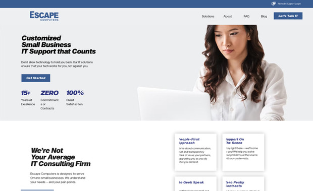 Escape Computers: SEO Keyword Strategy, Copywriting, Website Design and Development