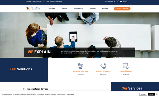 3e Consulting: To provide the customer stunning, search engine optimised, user-friendly and mobile-responsive website along with Freedom of Customization and Convenient Admin Control.