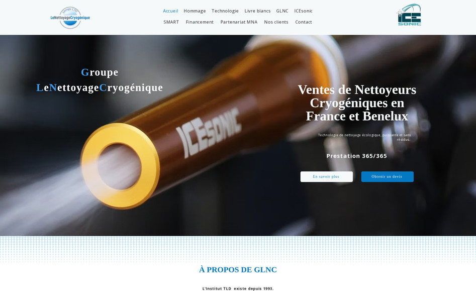 Nettoyagecryogenique: Website redesign