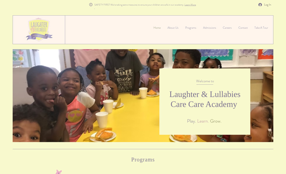 Laughterlullabies: Custom Website Design, Enrollment Forms, Event Calendars and Updates, Parent Portal Development, Service Descriptions and Pricing, Photo and Video Galleries, Testimonials and Reviews, Analytics snd Social Media Integration, 