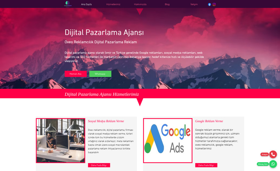Oveo Reklamcılık: Siteyi kurdum seo hizmetini veriyorum