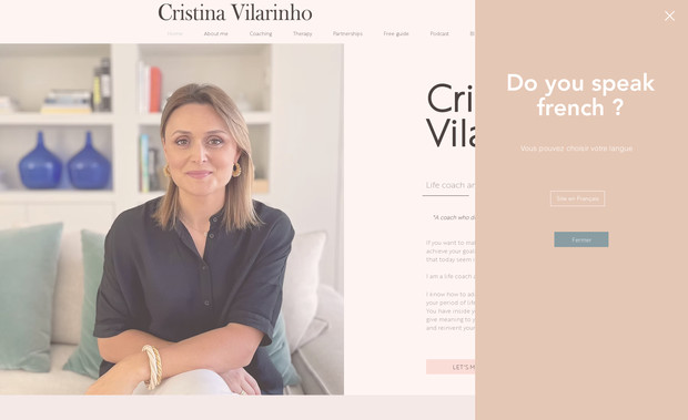 Cristina Vilarinho: Site internet bilingue d'une coach de vie à Londres.