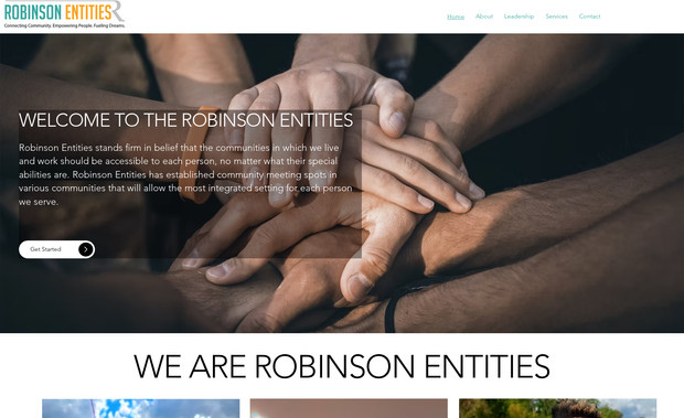 Robinson Entities: Full landing page and development