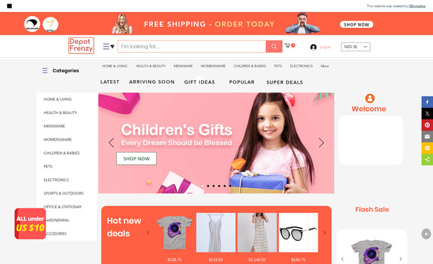 DepotFrenzy: Create a well branded look and feel for the targeted audience. Use analytics to create a popular online selling products within the market range.