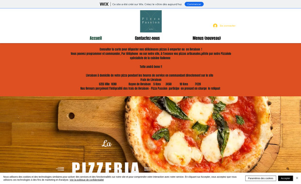 Pizza passion: Site pizzas à emporter