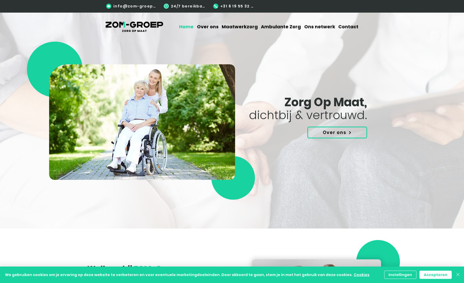 ZOM Groep: We zijn trots op het resultaat van onze samenwerking met ZOM Groep: een warme, professionele website die hun toewijding aan hoogwaardige maatwerkzorg perfect weerspiegelt. Met een rustgevend en overzichtelijk design hebben we een digitaal visitekaartje gecreëerd dat vertrouwen uitstraalt en cliënten en hun netwerk helder informeert. De website biedt een duidelijk overzicht van hun zorgdiensten, met aandacht voor persoonlijke begeleiding, kleinschaligheid en kwaliteit op maat. Elk detail is met zorg ontworpen om de kernwaarden van ZOM Groep – mensgericht, betrokken en deskundig – visueel te versterken. Het doel was duidelijk: een website die raakt, aanspreekt en uitnodigt tot contact. Ontdek hoe ZOM Groep verschil maakt in zorg die echt bij de mens past.