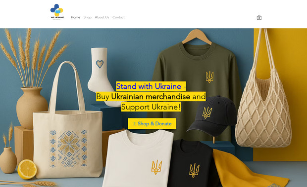 Ukraine: We Ukraine - Page 1 on Google for Ukrainian Merchandise.: Website I optimized pro-bono which now ranks highly for Ukraine related merchandise.
