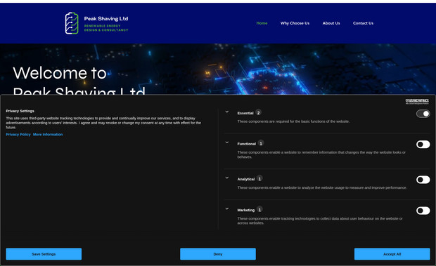 Peak Shaving: Peak Shaving’s renewable energy design consultancy asked us to create their new branding and develop a professional website that showcases their specialised services, highlights client testimonials, and makes it easy for potential clients to submit online enquiries. 
