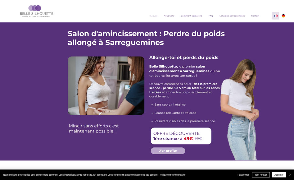 Belle Silhouette: Création de site web (en FR + DE), optimisation SEO, campagnes Meta