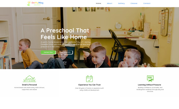 On My Way Preschool: Pre School website for a Utah Preschool